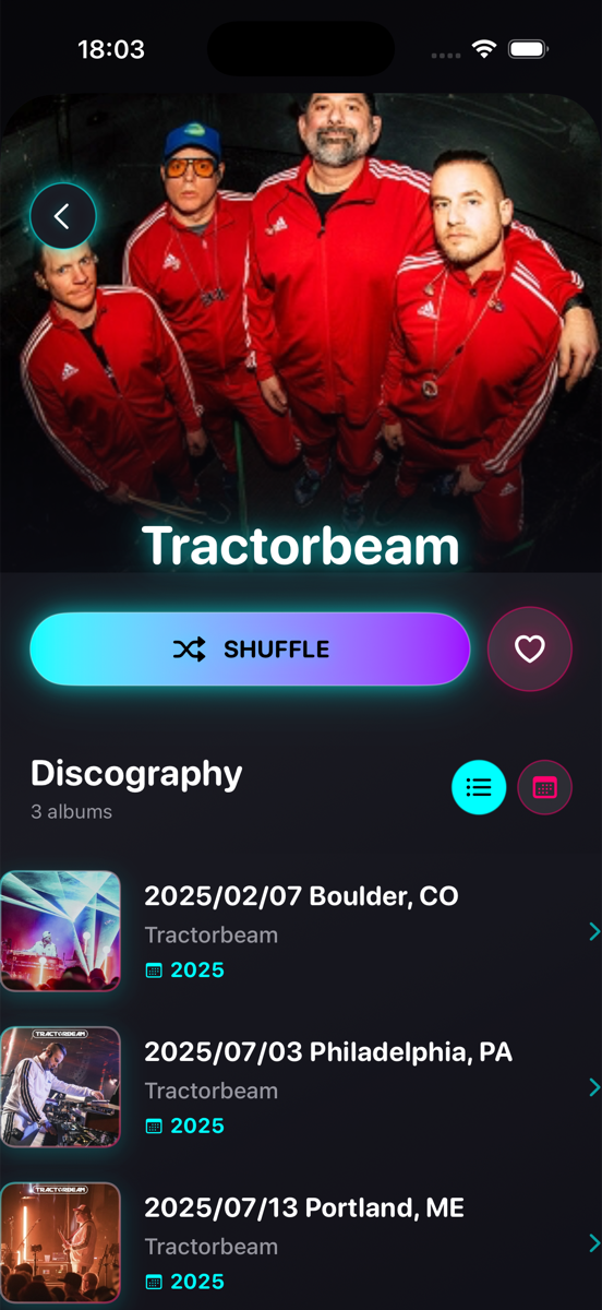 JellyAmp Artist View